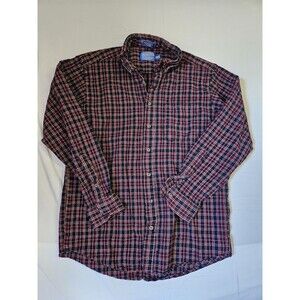 Sir Pendleton Shirt Men's Small (Tag Large) Plaid Virgin Wool Flannel Vintage